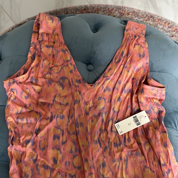 NWT XS Anthropologie Peach Leopard Jumpsuit - Picture 2 of 6